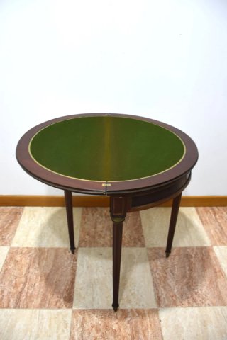 Antigua consola - mesa de juegos plegable caoba