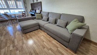 Sofá con chaiselonge Banak gris como nuevo
