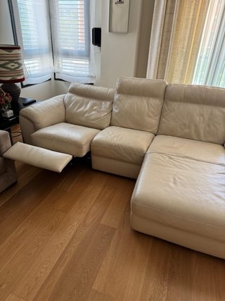 Sofá Chaise Longue Natuzzi Piel Beige
