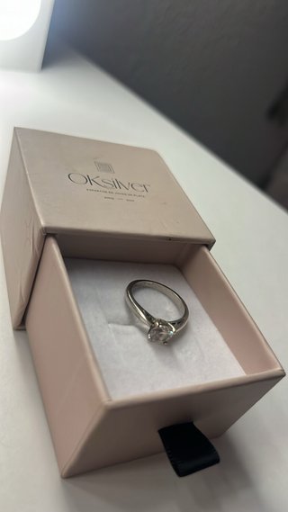 Anillo de promesa Oksilver plata y circonita