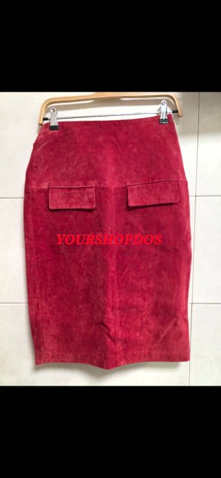 Falda de Piel Zara Roja T/ XS, S, M y L