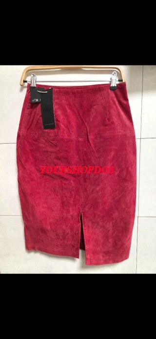 Falda de Piel Zara Roja T/ XS, S, M y L