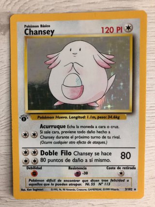 Carta Pokémon Chansey Holo Edición 1