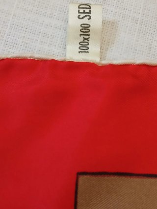 Pañuelo Seda Vintage CORSINI Rojo/Negro 77x77cm