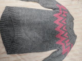 Jersey mujer gris y rosa