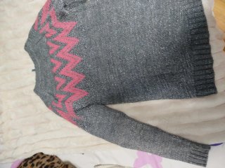 Jersey mujer gris y rosa