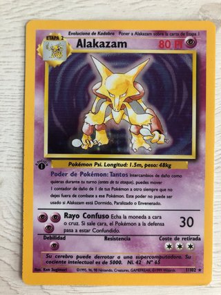 Carta Pokémon Alakazam Holo 1ª Edición