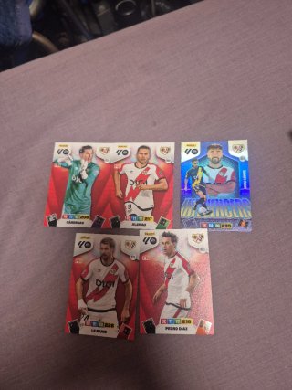 Pack 4 cromos Rayo Vallecano Adrenalyn Panini