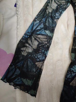 Vestido mujer mariposas manga larga