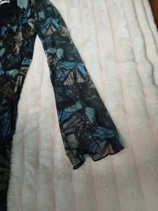 Vestido mujer mariposas manga larga