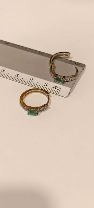 Pendientes Plata con Esmeralda Rectangular