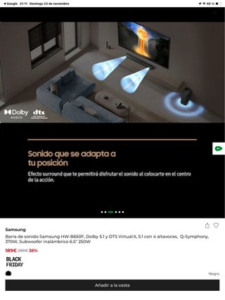 Barra de Sonido Samsung B650F a Estrenar sin Abrir