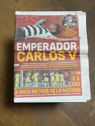Periódico AS Carlos Alcaraz Roland Garros