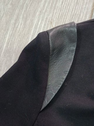 Chaqueta de punto y cuero Caramelo