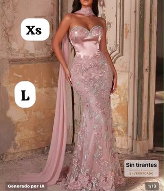 Vestido de fiesta rosa talla L