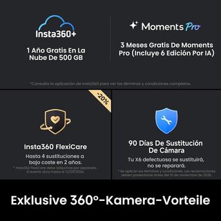 Insta360 X6 Cámara 360 8K Sensores 1/1,1 NUEVO