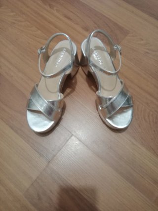 Sandalias Plataforma Plateadas Marypaz