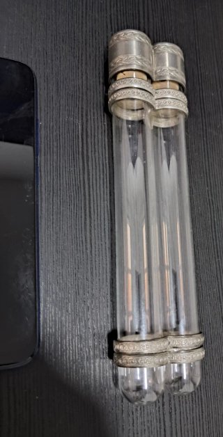 Antigua Purera Doble Cristal y Metal
