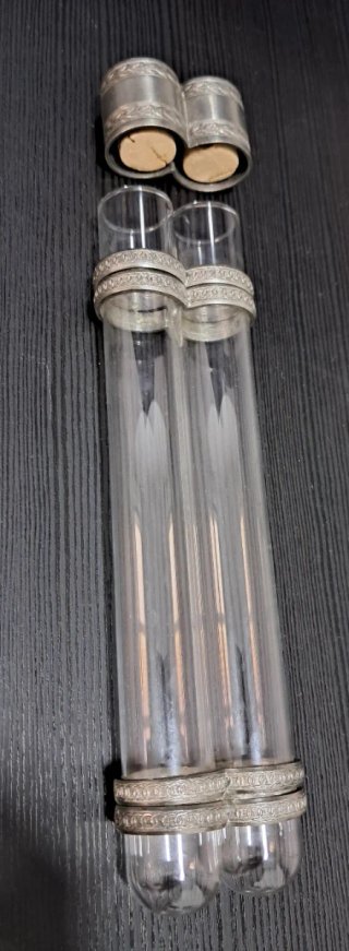 Antigua Purera Doble Cristal y Metal