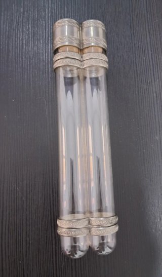 Antigua Purera Doble Cristal y Metal