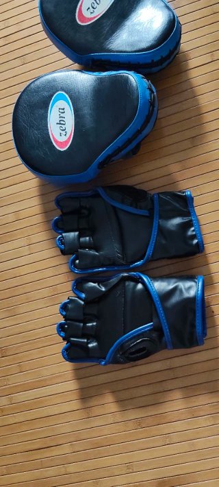 Guantes deportivos Zebra negros y azules