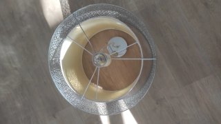 Lámpara con Pantalla de Metal y Tela