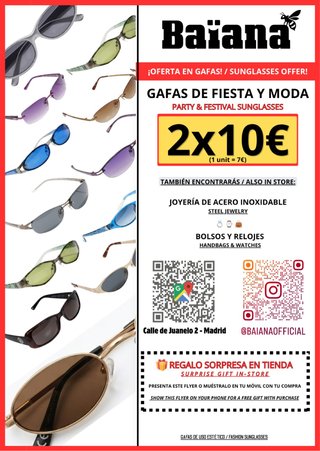 Gafas de Sol y Joyería de acero inoxidable.