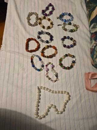 Set de 12 Pulseras de Abalorios Artesanales +