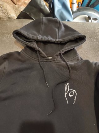 Sudadera Negra Mister Tee Talla XS OK Hand
