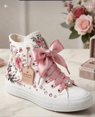 Scarpe da ginnastica Swarovski floreali