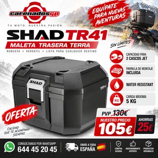 BAUL MOTO TR41 TERRA TOP CASE SHAD NEGRO
