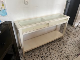 Mesa consola blanca con cristal