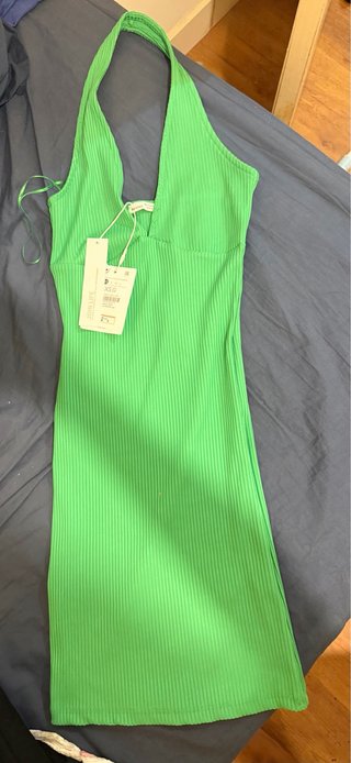 Vestido Verde Bershka Talla XS