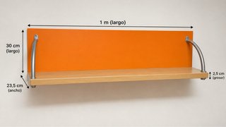 Estantería de Pared Naranja y Madera
