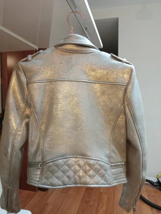 Cazadora Plateada Estilo Biker