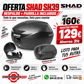 BAUL CON RESPALDO SHAD SH39 NEGRO OFERTA NUEVO