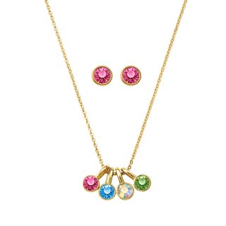 Conjunto infantil baño oro 24k cadena y pendientes