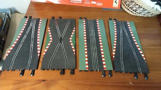 Scalextric  recta Chicane completa y Cruce