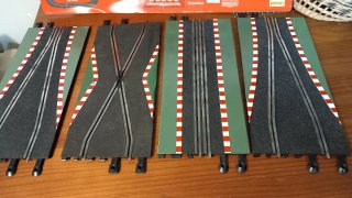Scalextric  recta Chicane completa y Cruce
