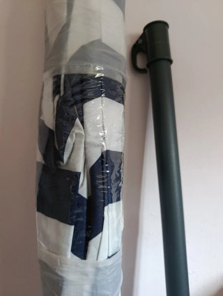 Sombrilla/parasol grande azul y blanco