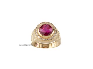 sello oro 18k con piedra con circonita