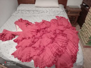 Vestido de flamenca rojo con volantes