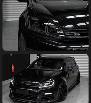 Faros Golf 6 negros con LED