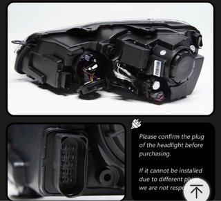 Faros Golf 6 negros con LED