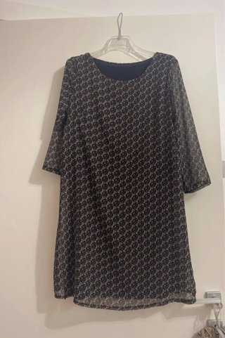 Vestito corto manica 3/4 fantasia