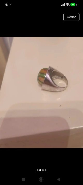 Anillo de Plata de Ley con Piedra Multicolor
