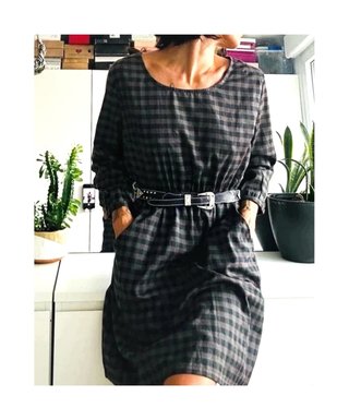Vestido de cuadros manga larga de K-zell