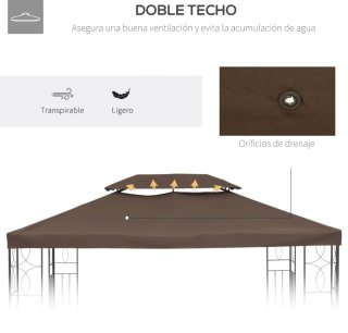 Techo Repuesto Cenador 4x3 Marrón