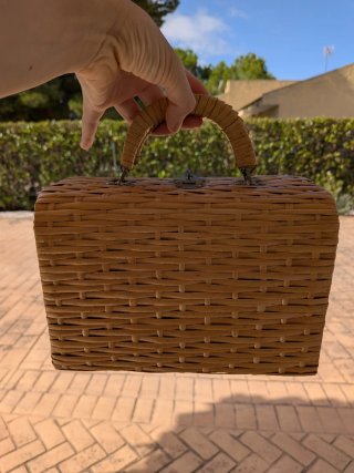 Bolso cesta mimbre vintage