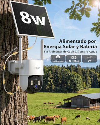 XEGA XG-14 Cámara 4G AOV Solar PTZ 2K 12000mAh IA